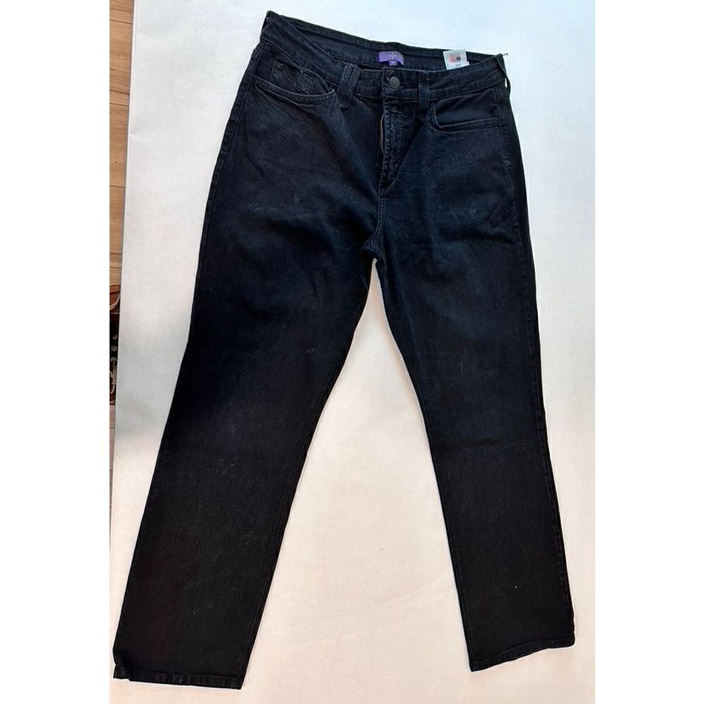 NYDJ Jeans Straight High Rise Black - Women's Size 14